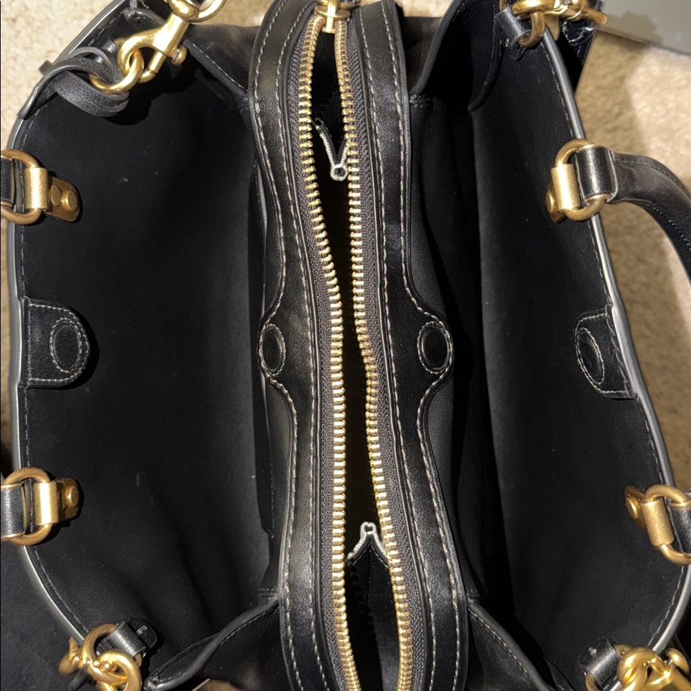 Coach Rogue 31 Black Leather Satchel with Brass Hardware - Picture 14 of 16